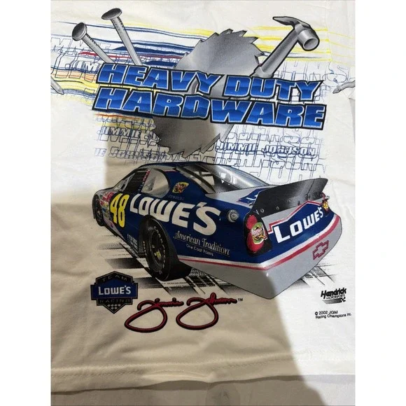 Vintage Autographed Jimmie Johnson Shirt All Over Print Y2K Racing Champions.